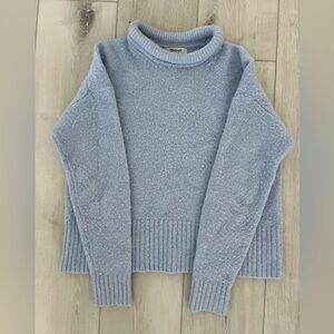 Madewell rolled neck sweater. Powder blue. Alpaca blend. Size S.